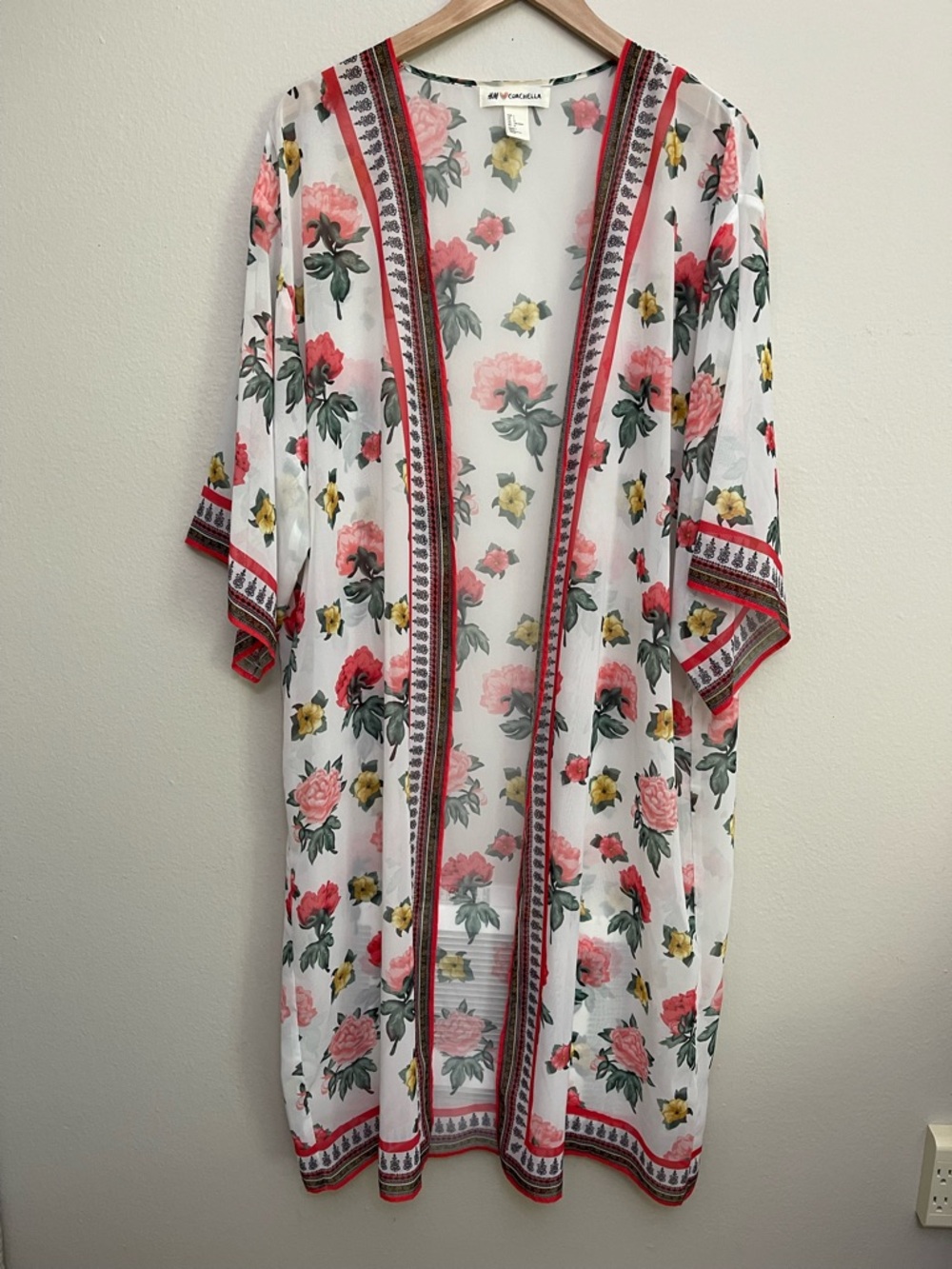 H&M Loves Coachella Collection Kimono Duster size Large Boho Chic  Festival - Picture 3 of 16